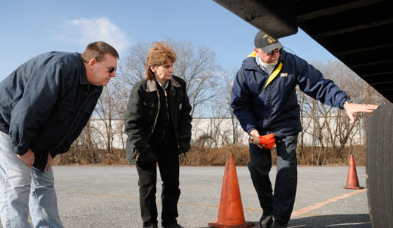 Inspecting the Truck