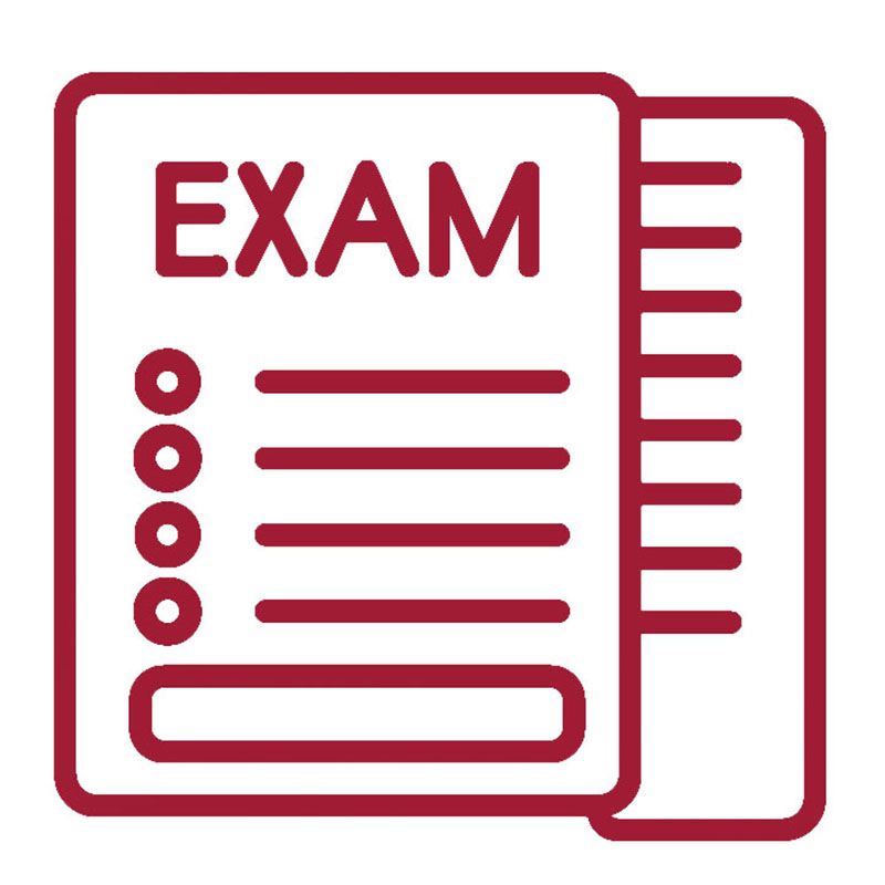 Exam test red