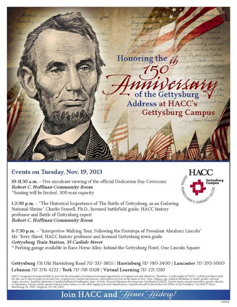 Dedication Day Honored by HACC's Gettysburg Campus